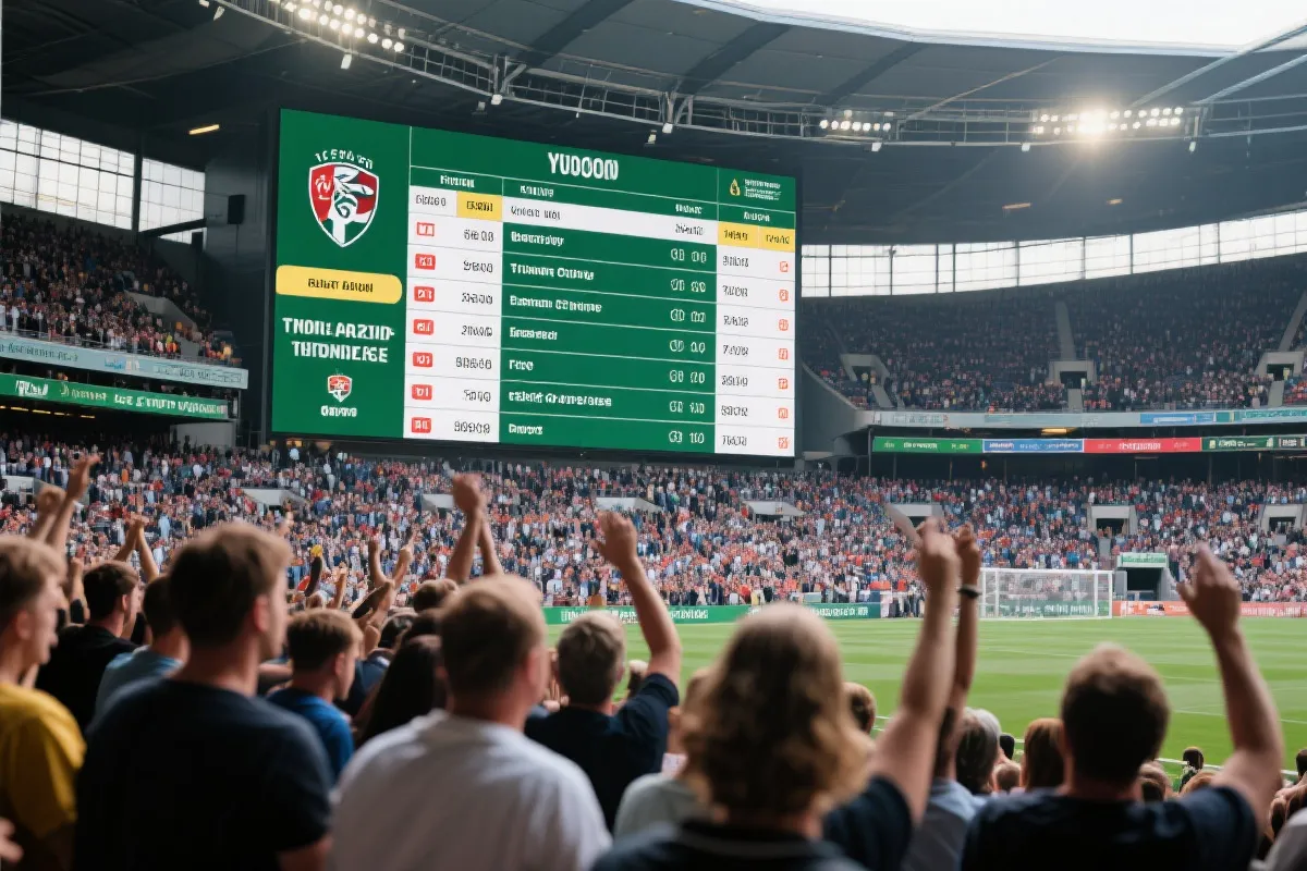 球迷观赛与赛程信息大屏示意图