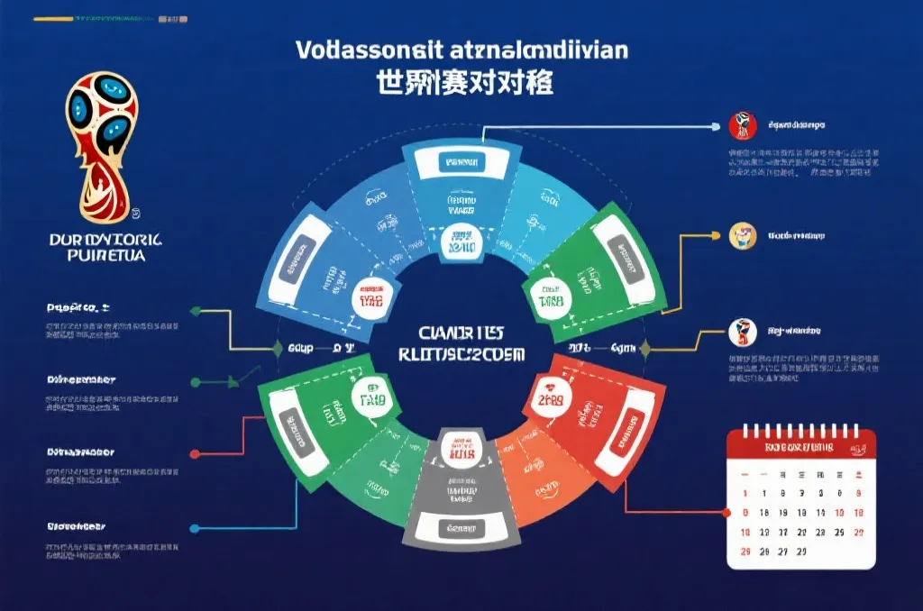 世界杯淘汰赛对阵路径与积分走势的分析示意图